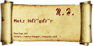 Metz Hágár névjegykártya